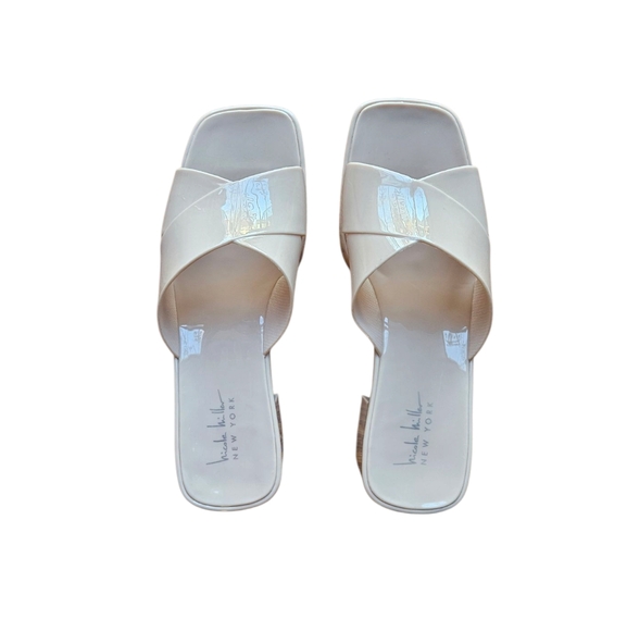 Nicole Miller Nude Jelly Heel Sandal Size 8 - Picture 2 of 6